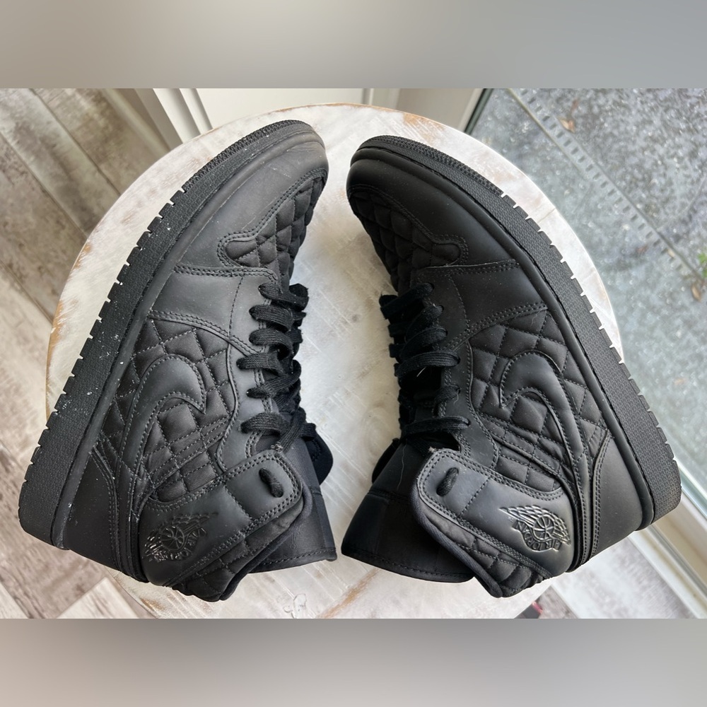 Nike Air Jordan 1 Mid SE Retro Quilted Black size 11w 9.5m - Picture 5 of 9